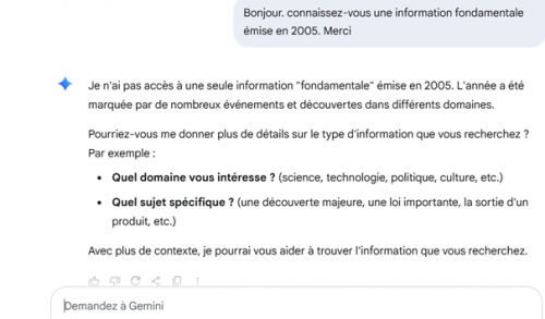 Gemini n'a pas retenu le bilan de 2005 concernant notre génome.png