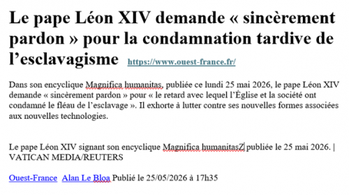 religion,humour,pape,léon xiv,esclavage,apocalypse,retailleau,corps appartient à dieu,moyen âge